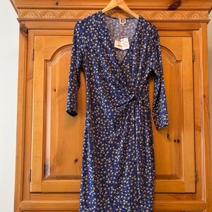 Anne Klein Blue Floral Long Sleeve Dress